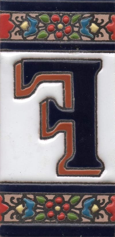Huisnummer Tegel - Letter Tegel Keramiek - Huis Nummering - Traditioneel Spaans Design - 11cm x 5.5cm - Groen