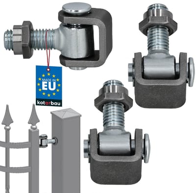 KOTARBAU® 2 stuks Verstelbare Poortscharnier, Verzinkt Staal, M12 33-55 mm, Zilver, Scharnier Voor Poorten, Verstelbaar Poortbeslag, Poort Ophangen Scharnieren