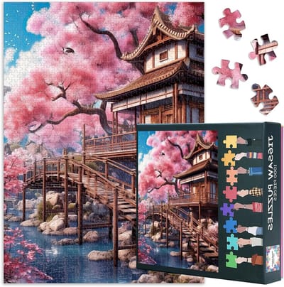 Puzzel 1000 stukjes - Legpuzzel volwassenen - Ontspanning thuis - Levendige kleuren - 70 x 50 cm - Kersenbloesem
