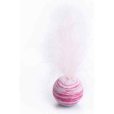 Jouet pour chat, boule étoile et plume, matériau EVA, balle en mousse légère, jouet à lancer red