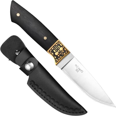 Handig vleesmes voor buitengebruik, klein snijmes met hoes, perfect voor barbecue en kamperen, hoogwaardig gesmeed keukenmes.