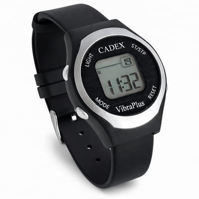 Cadex Vibra Plus – Medicijnhorloge – Tril/geluid – 8 alarmen –Siliconenband
