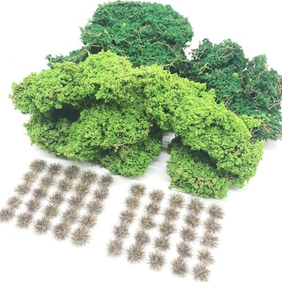 3-Pack Static Grass Tufts voor Miniatuurbushes en Modelbouw - Kunstgras voor Terrain Decoratie en Spoorweglandschap