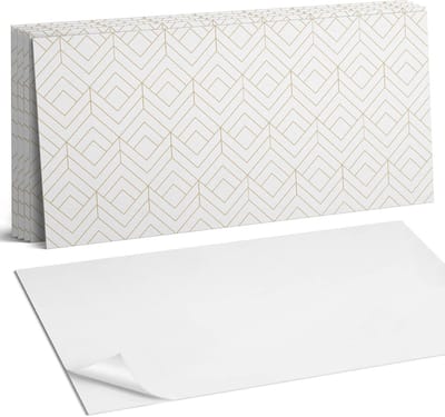 Coloray Plaktegels - Geometrisch ruitpatroon Wandtegel Zelfklevend - 60 cm x 30 cm - Romig Plaktegels - 6 stuks - Rechthoek PVC Tegels - Plaktegels Keuken - Zelfklevende Vloertegels Badkamer - Vinyl Tegels Zelfklevend - Zelfklevende Wandtegels