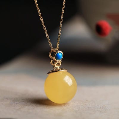 Nouveaux Colliers Perles Topaze Naturelle Incrustées Pendentif Charme Classique Style Chinois Vintage Bijoux de Fête de Fiançailles 45cm gray