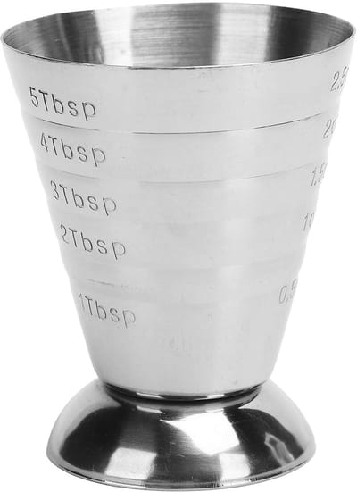 Dailygoods- Cocktail Jigger - Bar Maatbeker - Vloeibare/Droge Ingrediënten - Nauwkeurige Meetlijn - Duurzaam Ontwerp - Spiegelpolijstproces