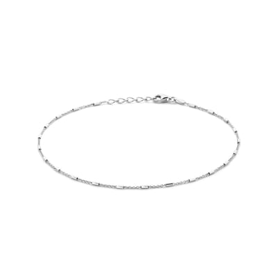 925 zilveren enkelbandje enkelbandje buisjes 1.3 mm 24 + 2 cm Gerhodineerd 925 zilveren enkelband - Lev Sieraden