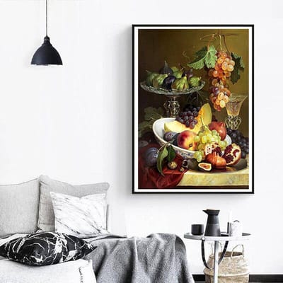 Broderie diamant décoration murale de cuisine maison peinture diamant point de croix image en cristal rond complet 20X30CM brown