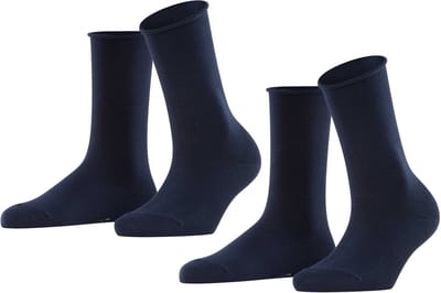 Esprit Basic Pure 2-Pack eenkleurig katoen multipack sokken dames blauw - maat 35-38