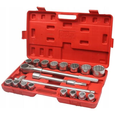 Professionele 3/4" doppenset 12-kant 19-50mm, 21-delig in koffer