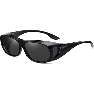 Overzet zonnebril Heren Dames Anti-verblinding Gepolariseerde lens 100% UV400 bescherming Rijden Sport HD Nachtzichtbril as shown zwart