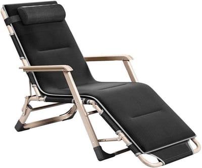 Opvouwbare Loungestoel - Ligstoel Tuinstoel - Buiten Ontspannen - Verstelbare Rugleuning - 66 x 72 x 85 cm - Zwart