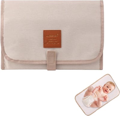 Draagbare baby aankleedmat - Opvouwbare luier mat - Hygiënisch verschonen - Waterdicht en machinewasbaar - 31 x 21 cm - Wit