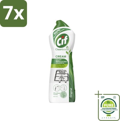 7 x Cif Cleanboost - Original - Poetsmiddel - 750 ml - Grootverpakking - Schoonmaakcrème - Keukenreiniger - Badkamervreiniger - Hardnekkig Vuil - Vlekken Verwijderen