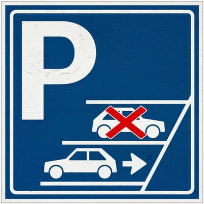 Achteruit inparkeren bord - E8AI | Sign Again materiaal | 20 x 20 cm