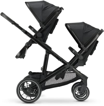 Deryan Evy V2 Duo Kinderwagen - Uitbreidbaar - Extra zitje - Zwart