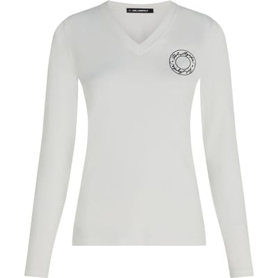 Karl Lagerfeld Fitted Ls Luna T-shirt Snow White Taglia: XS | Maglie Sportivi Outlet | Donna | Bianco