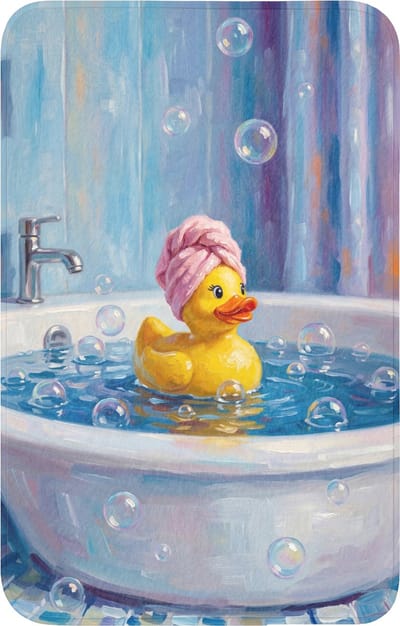 WC mat 50x80 cm - Antislip - Creatief - Badeend - Kleurrijk - Toiletmat - Vloermat - Douchemat - Toilet tapijt - Toiletmatten