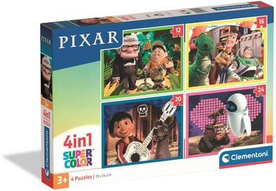 Clementoni Kinderpuzzels 4-in-1 Disney Pixar - 4 Puzzels 12 tot 24 Stukjes - Puzzel en Legpuzzel Set - Educatief Speelgoed voor Kinderen vanaf 3 Jaar