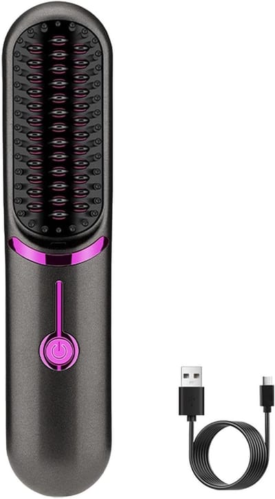 Stijltangborstel 2in1 elektrische usb - Draadloze stijlborstel - Stijltang - Warmteborstel föhn - Hetelucht borstel oplaadbaar - Haarverzorging - Universeel