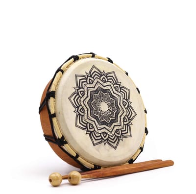 Hamsa Sjamanistische Trommel - Met 1 Stok - 20x7cm - Sjamanen Trommel