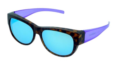 Polar Specs® Overzet Zonnebril PS5097 – Mat Havana Paars – Polariserend Olie Blauw standaard Cat.3 – Medium – Dames