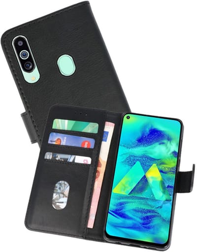 Hoesje Geschikt voor Samsung Galaxy M40 - Kaarthouder Book Case Telefoonhoesje - Zwart