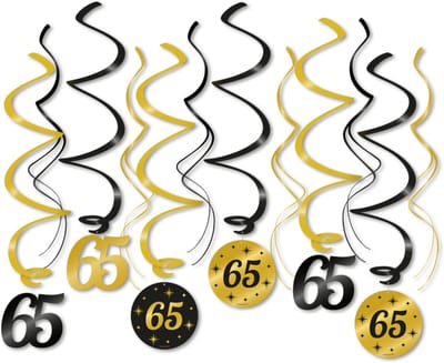 BTH - Slingers - 65 Jaar - Goud-Zwart - Slingers Verjaardag - Verjaardag - Decoratie - Versiering - Slinger - Feest