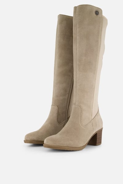 Rieker Hoge laarzen beige Suede - Dames - Maat 40