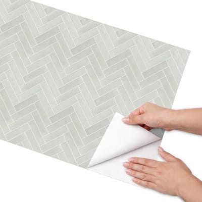 Coloray Meubel Wrap Folie - Romig Meubelfolie - 50x100 cm - Meubelfolie Zelfklevend Licht visgraatpatroon - Wrapfolie Keuken - Minimalist Meubelfolie - Decoratiefolie - Tafeldecoratie - Achtergronden en patronen
