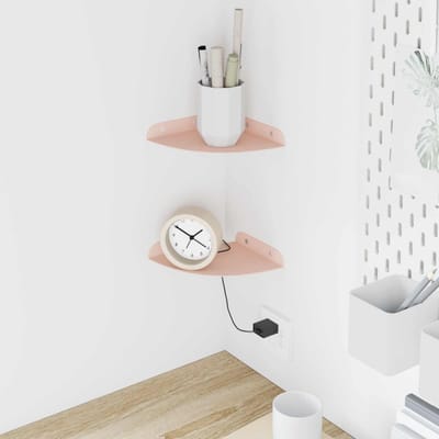 vidaXL - Hoek - Plank - 2 - st - Roze - 15 - x - 15 - x - 2 - cm