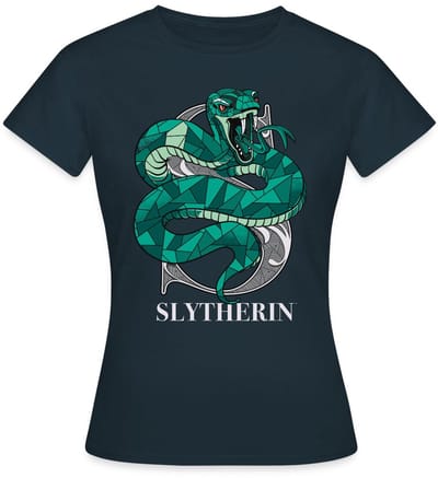 Harry Potter Slytherin Coat of Arms Monochrome T-Shirt Dames