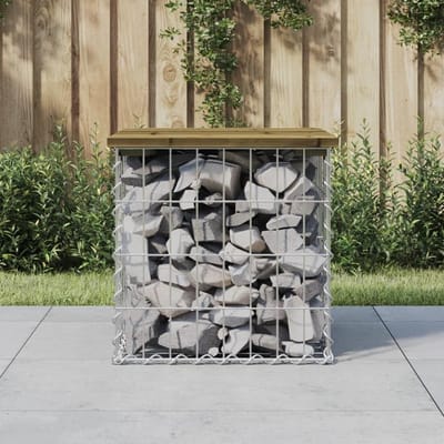 Tuinbank schanskorf - Buitenbank zitje - Ontspannen buiten - Geïmpregneerd grenenhout - 45 x 44 x 8 cm - Natuurlijk hout