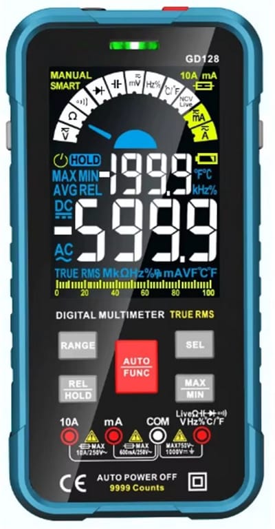 Digitale Multimeter - Multimeter - GD118B Serie - Blauw - Elektrisch Meetapparaat - Spanning Meten - Stroommeter - Testapparaat voor Elektronica