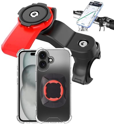 Telefoonhouder Fiets Magnetisch met Backcover hoesje - Geschikt voor: iPhone 16 Plus | Magnetische slotbevestiging | Magneet | GSM Houder Fiets – Fietshouder