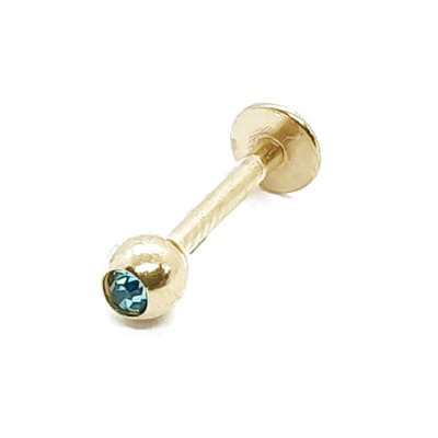 Goud Met Steentje - Tragus / Helix / Labret Piercing
