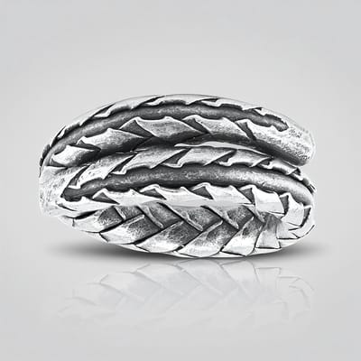 Cavill - 925 Sterling Zilveren Ring Nan Collection - Handgemaakte Ovale Gevlochten Ring - Mat Zilver - Licht & Elegant - Maat 16 & 17