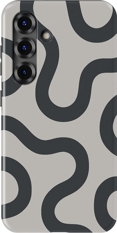 DripCase Motion Flow Tough Hoesje Samsung Galaxy S25 | Backcover met Mag | Trendy Design | Valbescherming | Graphite Glide