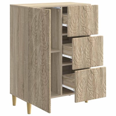 vidaXL - Dressoir - Sonoma - Eiken - 66 - x - 34,5 - x - 90 - cm - Bewerkt - hout
