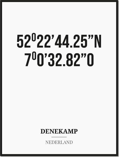 Poster/kaart DENEKAMP met coördinaten