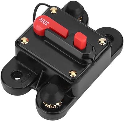 Stroomonderbreker - Zekering Schakelaar - Bescherming Elektronica - Handmatige Reset - 52 x 80mm - Zwart