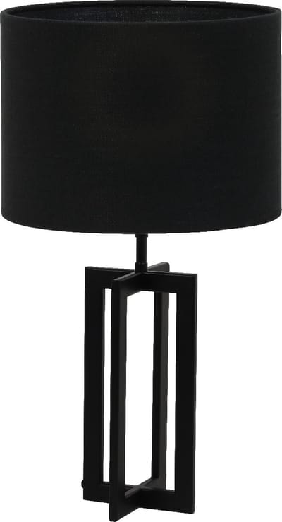 Light & Living Tafellamp Mace/Livigno - Zwart/Zwart - Ø30x56cm - Tafellamp met kap