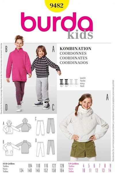 Kinder Naaipatroon - Kleding Patroon - Zelf Kleding Maken - Verstelbare Maten - Maten 4-14 - Meerkleurig