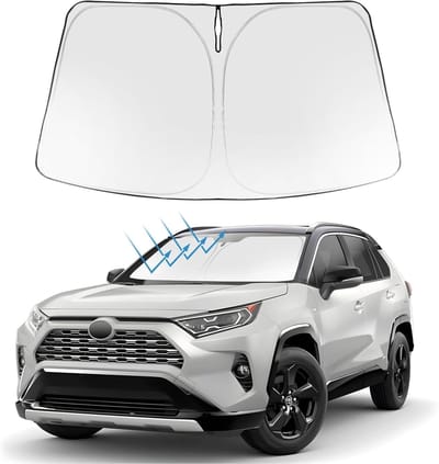 Famanu – Famanu Voorruit Zonnescherm Opvouwbare Zonnescherm Protector Custom Fit 2023 2022 2021 2020 2019 SUV Crossover - XLE Premium Limited XSE Hybrid Adventure Accessoires 2023 Upgrade