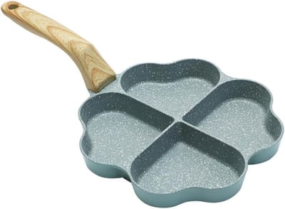 Keramische koekenpan - Eierkoekenpan pannenkoekenpan - Ontbijt bakken - Hartvormige vakken - 33 cm - Diverse kleuren