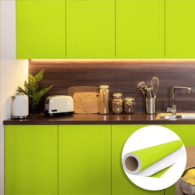 Waterdichte zelfklevende vinylfolie op rol per meter - Afwasbare sticker voor keuken, meubels, kasten, deuren - 60 cm x 50 m - Pastelgroen