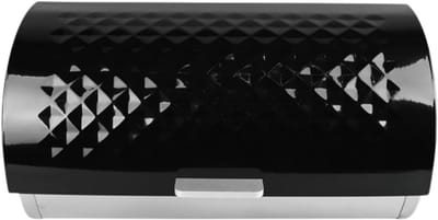 AHD® Broodtrommel - Broodtrommel met Schuifdeksel - Brood Bewaardoos - Zwart - 39cm x 19cm x 26cm