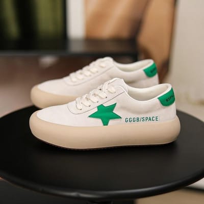 Koreaanse Versie van Ster Skate Schoenen Dames Lente Nieuw Dikke Zool Kleurafstemming Casual Sport All-match Sport Morele Training Schoenen 40 white