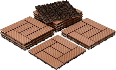 WPC terrastegels - Balkon vloertegels - Buitenruimte creëren - Eenvoudig kliksysteem - 30x30 cm 44 stuks - Bruin