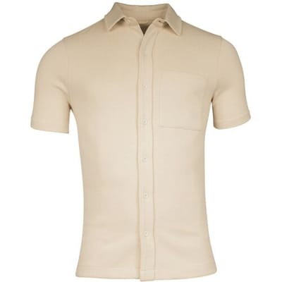 Giordano Overhemd Uni Color Puglia Doubleface Knit Short Sleeve Kitt / male